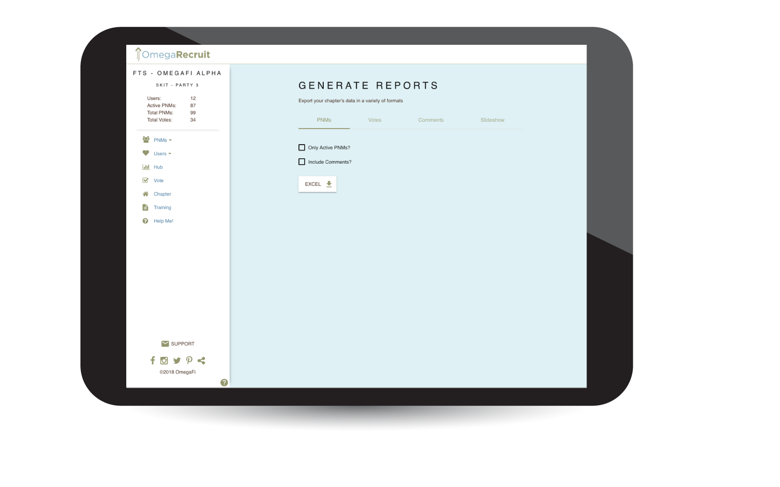 Get a better birds’ eye view of your rush process with reporting from sorority recruitment software.
